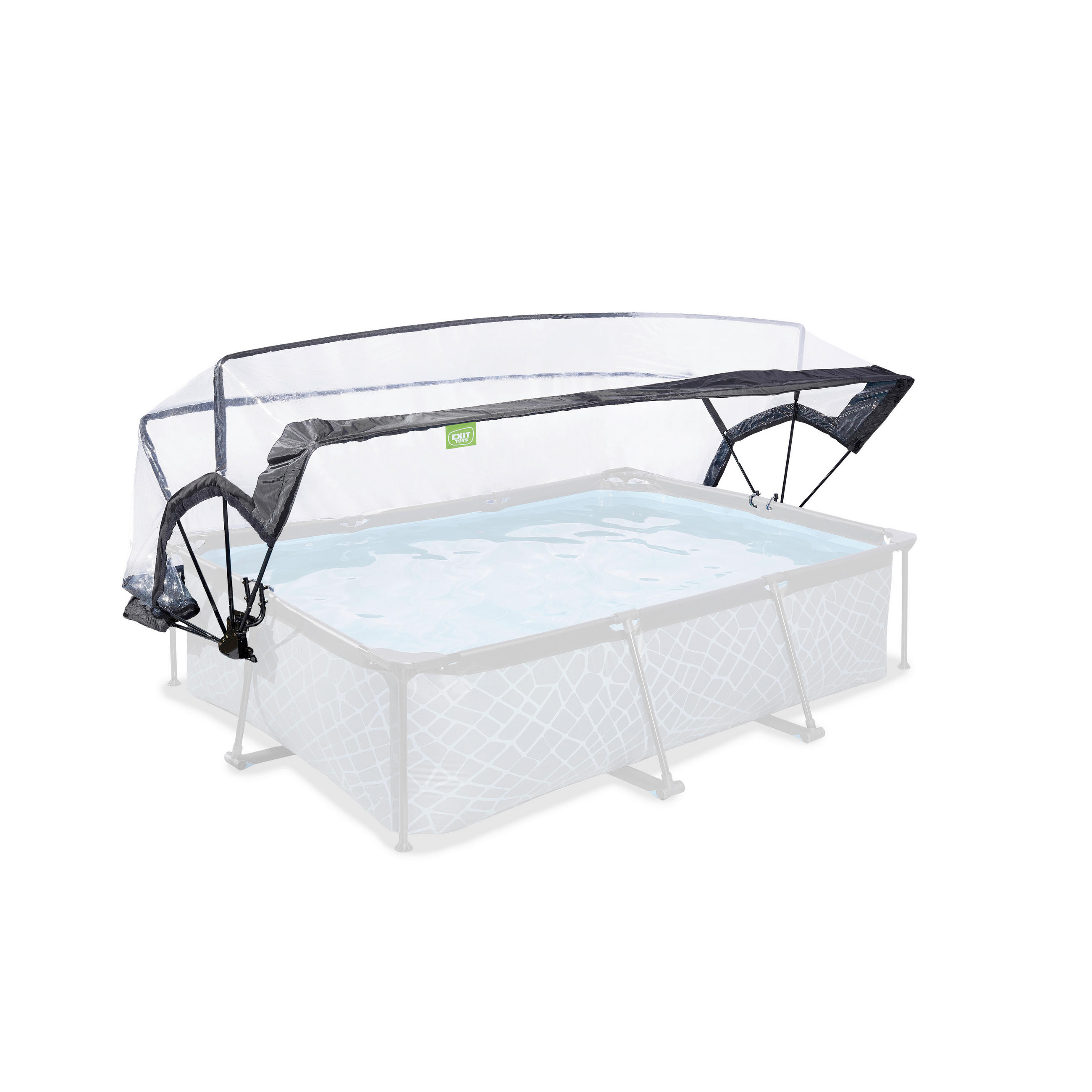 POOLDACH 150/220 cm  - Transparent, KONVENTIONELL, Kunststoff/Metall (150/220cm) - EXIT Toys