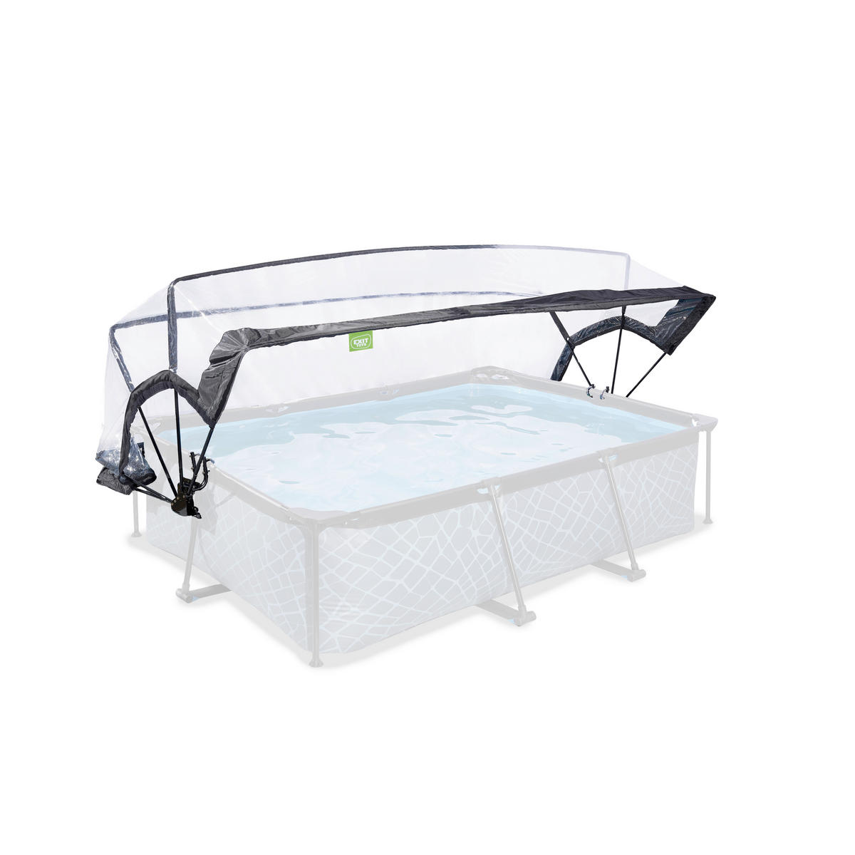 POOLDACH 150/220 cm  - Transparent, KONVENTIONELL, Kunststoff/Metall (150/220cm) - EXIT Toys