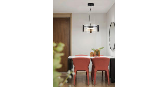 LED-HÄNGELEUCHTE 40/120 cm - Transparent/Schwarz, Design, Kunststoff/Metall (40/120cm) - Novel