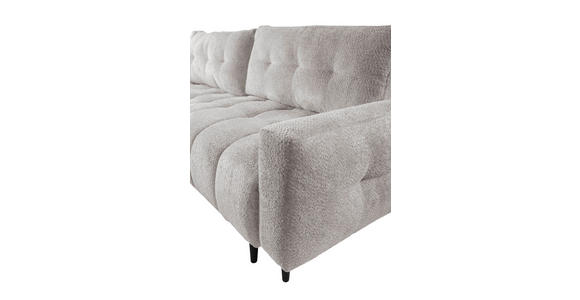 ECKSOFA Ecru Chenille  - Ecru/Schwarz, KONVENTIONELL, Holz/Textil (180/266cm) - Carryhome