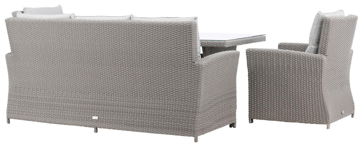 LOUNGESET 2 delar  - grå, Klassisk, glas/plast - Gardenson