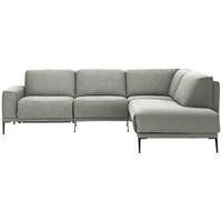 ECKSOFA in Flachgewebe Beige  - Beige/Schwarz, Design, Textil/Metall (260/210cm) - Johann Jakob