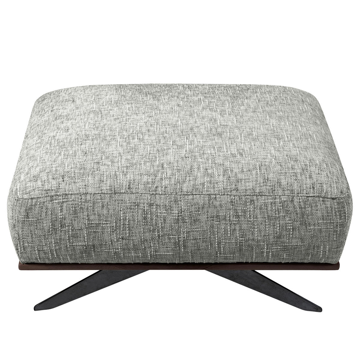 HOCKER PORTLAND Struktur Grau  - Dunkelbraun/Schwarz, Design, Holz/Textil (95/46/80cm) - Livetastic