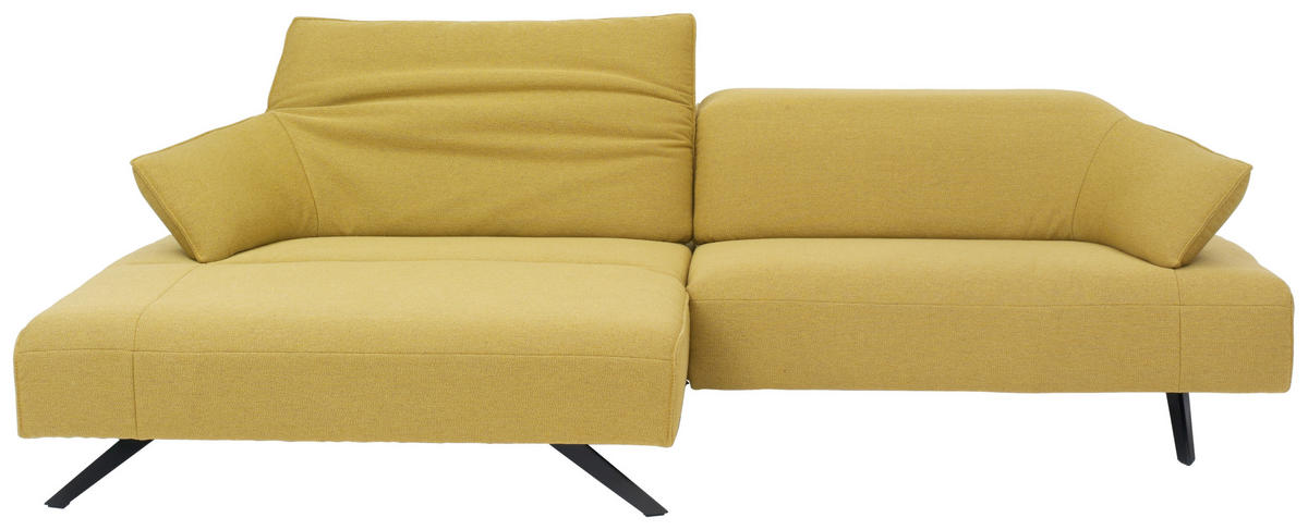 ECKSOFA in Struktur Currygelb  - Currygelb/Anthrazit, Design, Textil/Metall (165/276cm) - Himolla