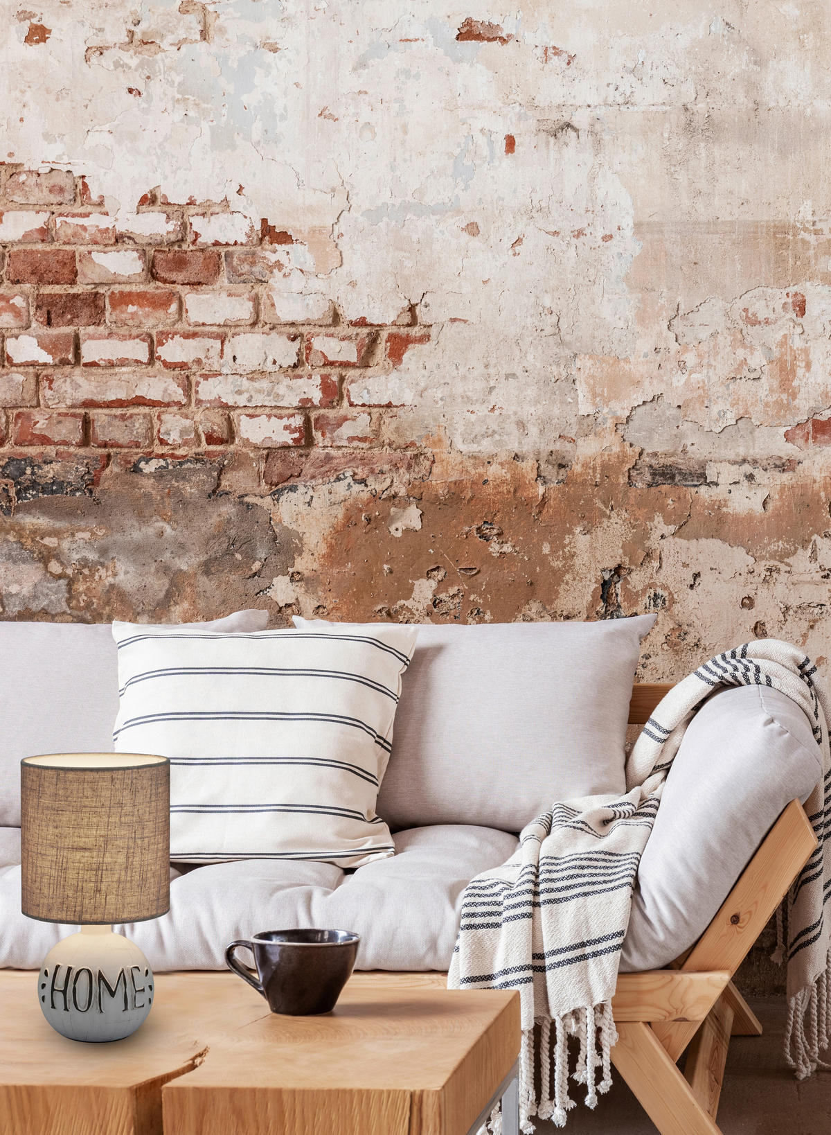 TISCHLEUCHTE - Grau, Konventionell, Keramik/Textil (16,5/31cm)