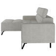 ECKSOFA Greige Chenille  - Greige/Schwarz, KONVENTIONELL, Textil/Metall (178/264cm) - Hom`in