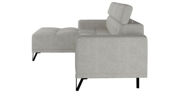 ECKSOFA Greige Chenille - Greige/Schwarz, KONVENTIONELL, Textil/Metall (178/264cm) - Hom`in
