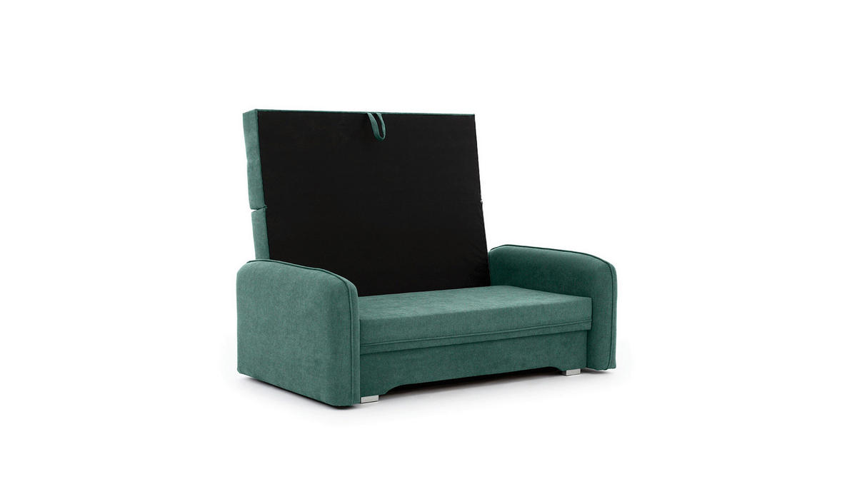 SCHLAFSOFA in Chenille Mintgrün  - Silberfarben/Mintgrün, Design, Kunststoff/Textil (155/105/75cm) - MID.YOU