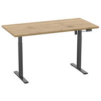 SCHREIBTISCH  in Schwarz, Honigeiche  - Honigeiche/Silberfarben, Design, Holzwerkstoff/Metall (110/71/80cm) - MID.YOU
