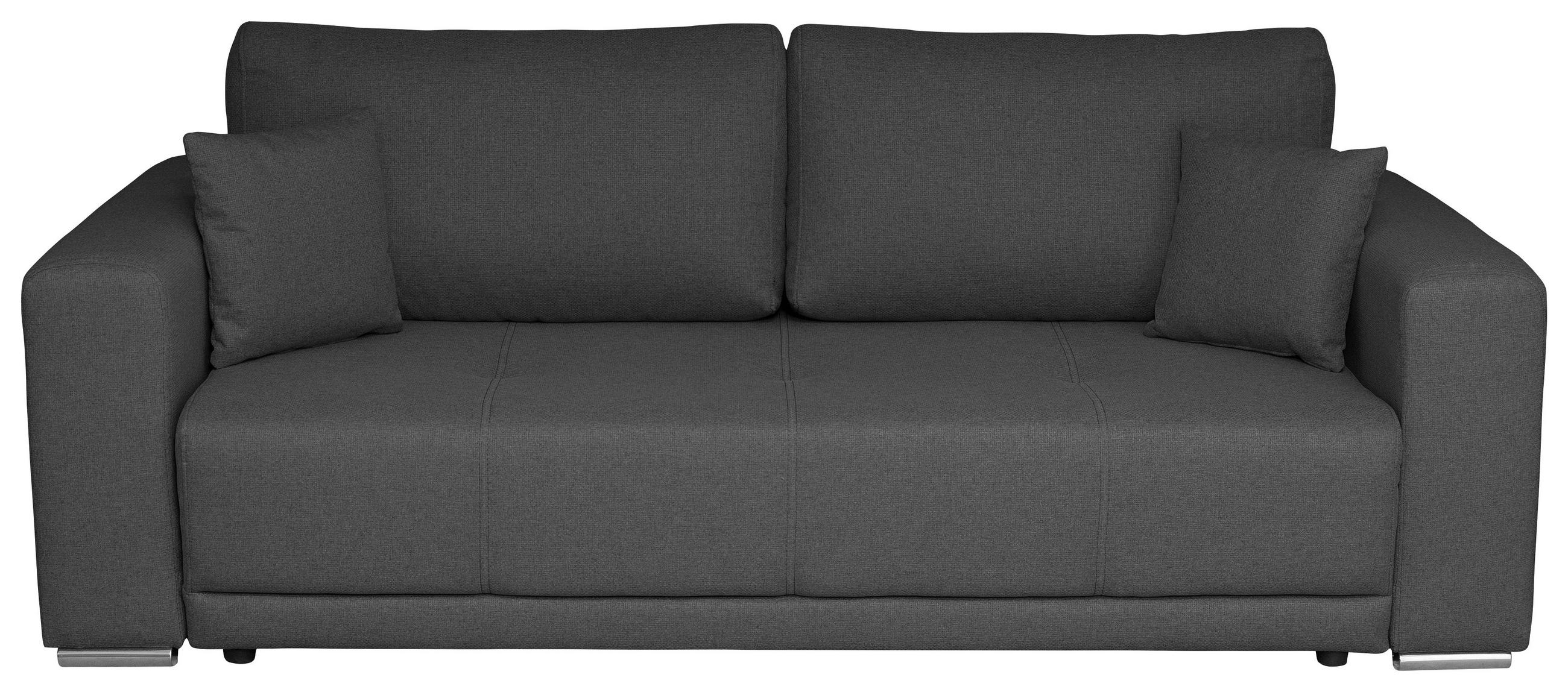 SCHLAFSOFA in Struktur Dunkelgrau  - Chromfarben/Dunkelgrau, Design, Kunststoff/Textil (238/77/108cm) - P & B