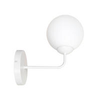 WANDLEUCHTE  14/14/17 cm    - Weiß, KONVENTIONELL, Glas/Metall (14/14/17cm)