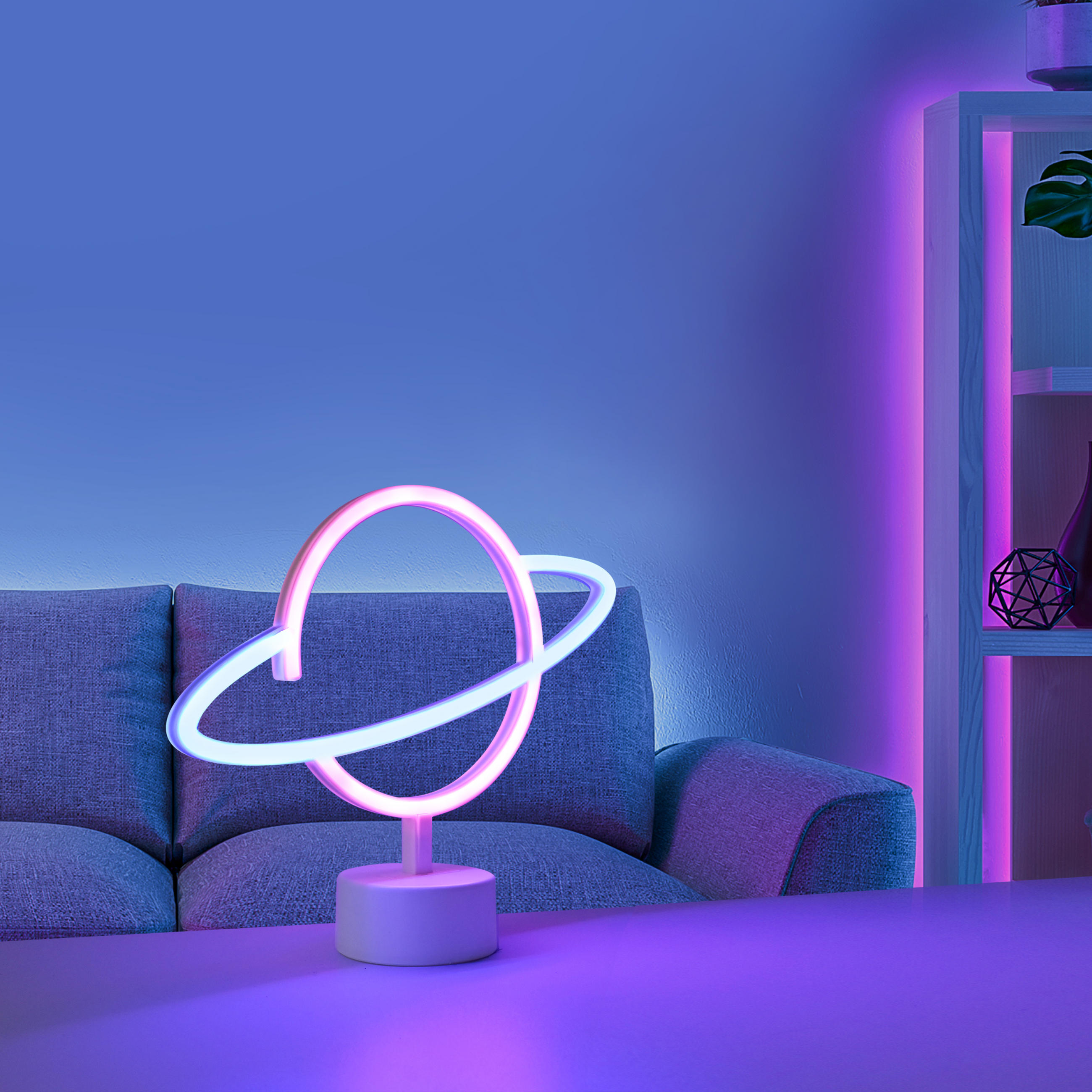 LED SVJETILJKA DEKORATIVNA - pink/srebrne boje, Trend, plastika (30/8,5/24cm)