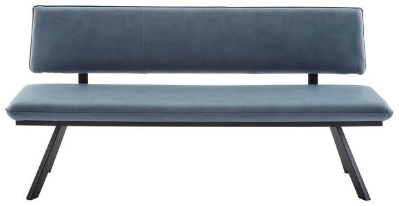 SITZBANK 180/86,5/60 cm beschichtet Schwarz, Hellblau Metall  - Schwarz/Hellblau, Design, Textil/Metall (180/86,5/60cm) - Cantus