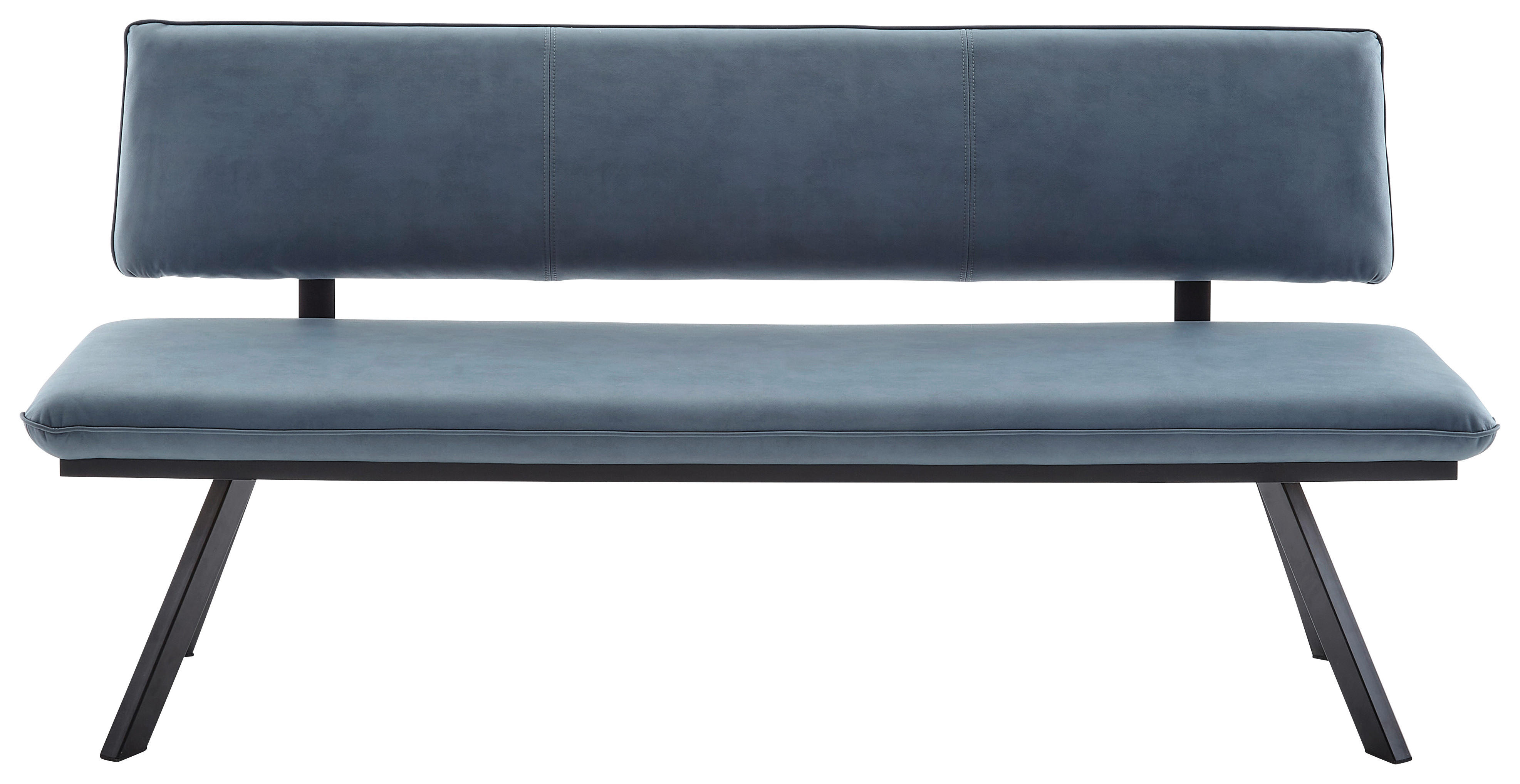 SITZBANK 140/86/60 cm beschichtet Schwarz, Hellblau  - Schwarz/Hellblau, MODERN, Textil/Metall (140/86/60cm) - Cantus