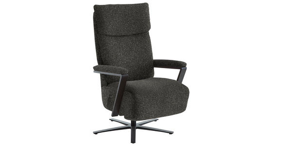RELAXSESSEL in Textil Schwarzbraun - Schwarzbraun/Schwarz, Design, Textil/Metall (68/117/85cm) - Cantus