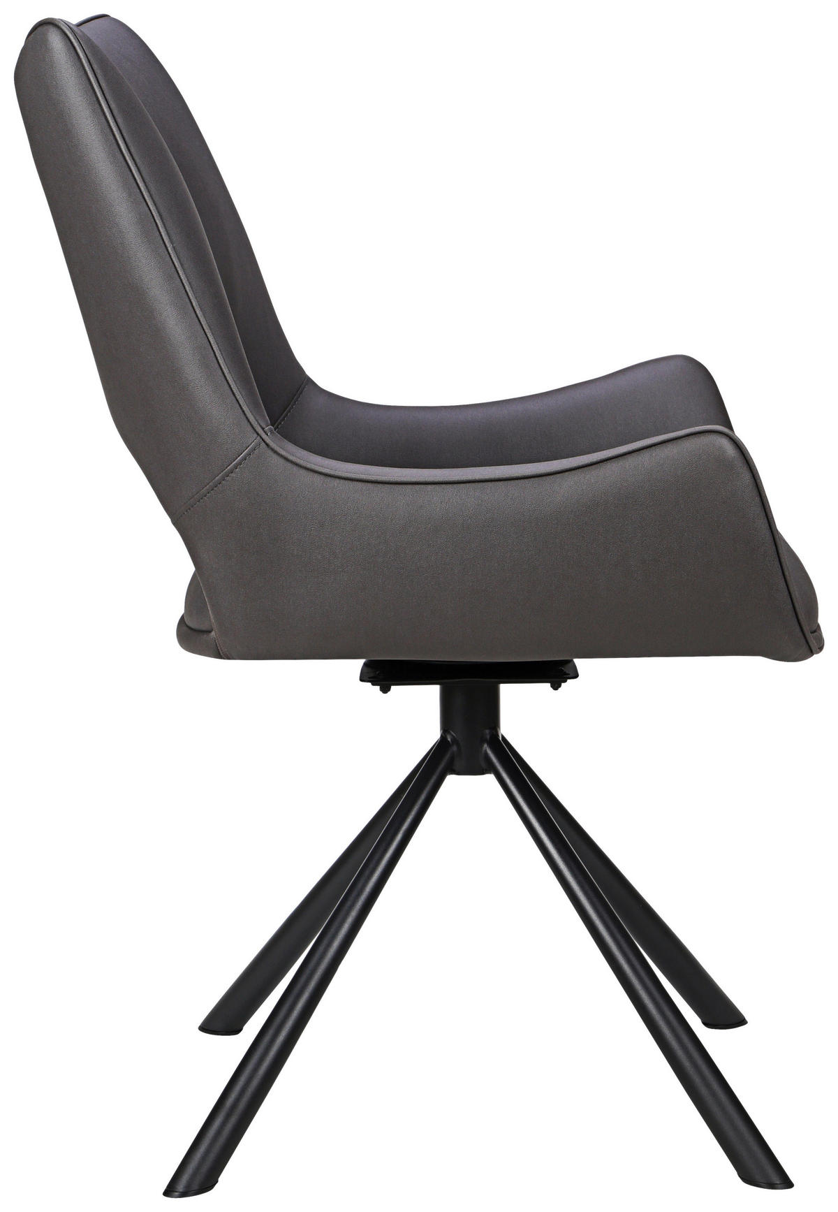 STUHL - Dunkelgrau/Schwarz, Design, Textil/Metall (57/88,5/62cm) - Carryhome