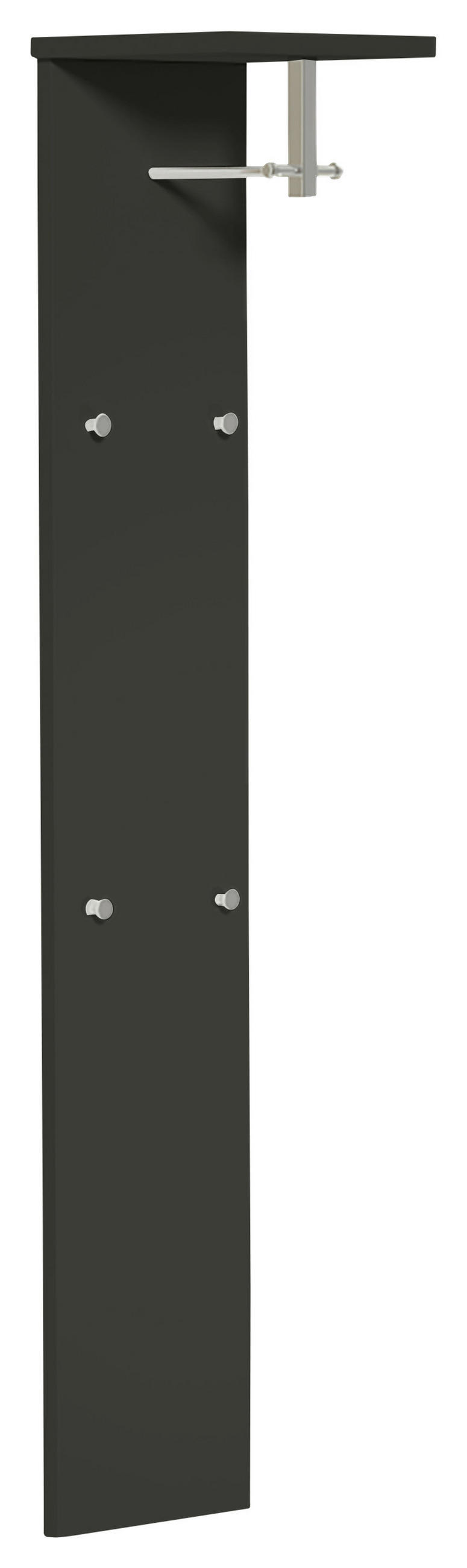 GARDEROBENPANEEL  in 33/168/31 cm  - Chromfarben/Anthrazit, Design, Holzwerkstoff/Metall (33/168/31cm) - Moderano