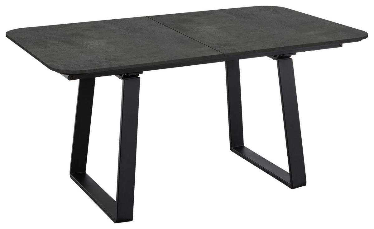 ESSTISCH Schwarz rechteckig  ausziehbar, in verschiedenen Größen erhältlich, in verschiedenen Holzdekoren erhältlich  - Schwarz, Basics, Holzwerkstoff/Metall (200-250/95/76cm) - Celina Home