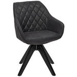 ARMLEHNSTUHL  in Mikrofaser  - Dunkelgrau/Schwarz, Design, Holz/Textil (60/83/65cm) - Landscape