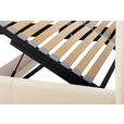 POLSTERBETT gepolstertes Kopfteil, Lattenrost, Bettkasten Beige 200/200 cm  - Beige/Schwarzchrom, KONVENTIONELL, Leder/Holz (200/200cm) - Esposa
