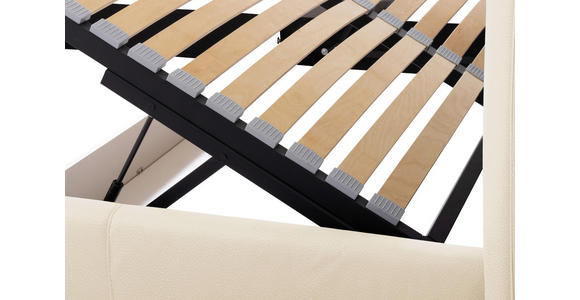 POLSTERBETT gepolstertes Kopfteil, Lattenrost, Bettkasten Beige 200/200 cm  - Beige/Schwarzchrom, KONVENTIONELL, Leder/Holz (200/200cm) - Esposa