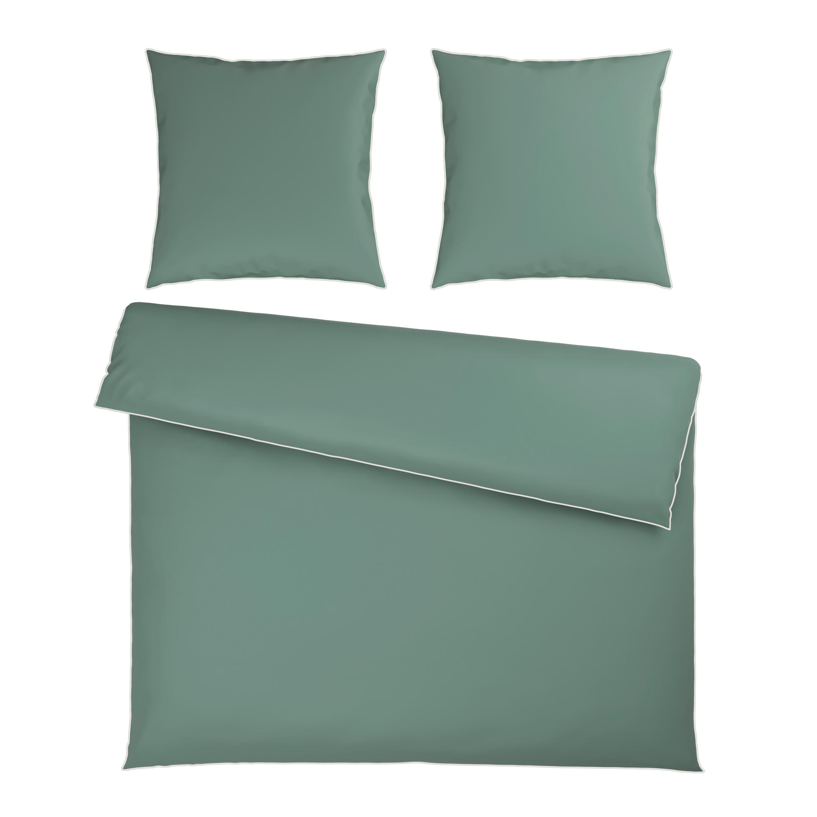BETTWÄSCHE Calla Flachgewebe 200/200 cm  - Salbeigrün, Basics, Textil (200/200cm) - Dieter Knoll