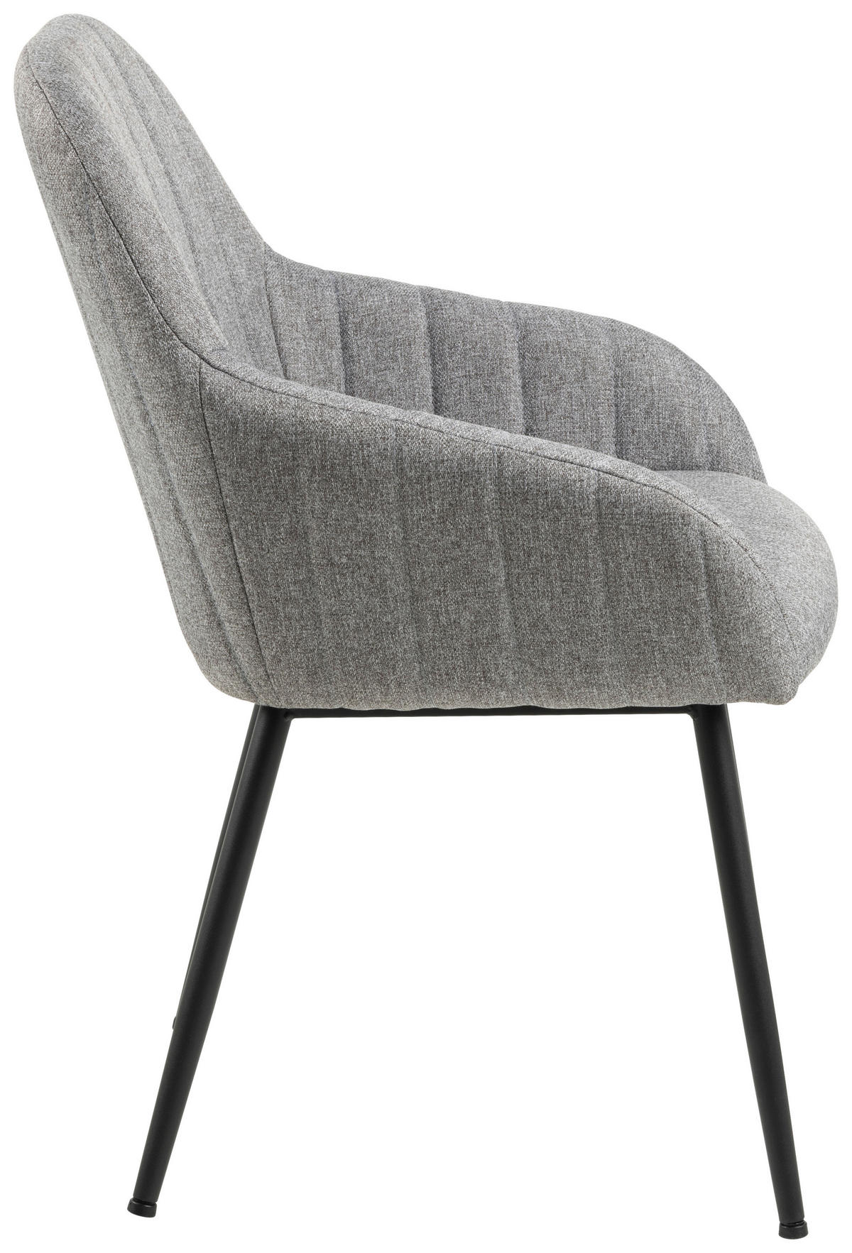 ARMLEHNSTUHL  in Webstoff  - Hellgrau/Schwarz, Trend, Textil/Metall (58/85/61cm) - Ambia Home
