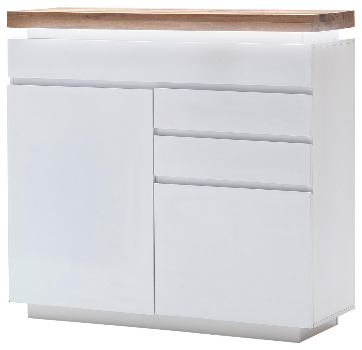 BYRÅ 120/114/40 cm  - vit/ekfärgad, Design, trämaterial/trä (120/114/40cm)