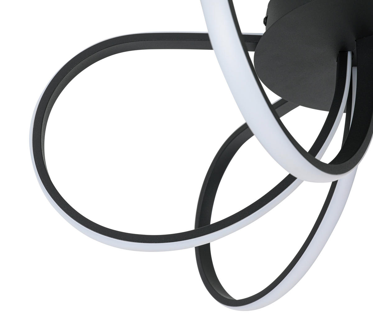 DECKENLEUCHTE  55/22 cm    - Schwarz, Trend, Kunststoff/Metall (55/22cm) - Collett's Monde