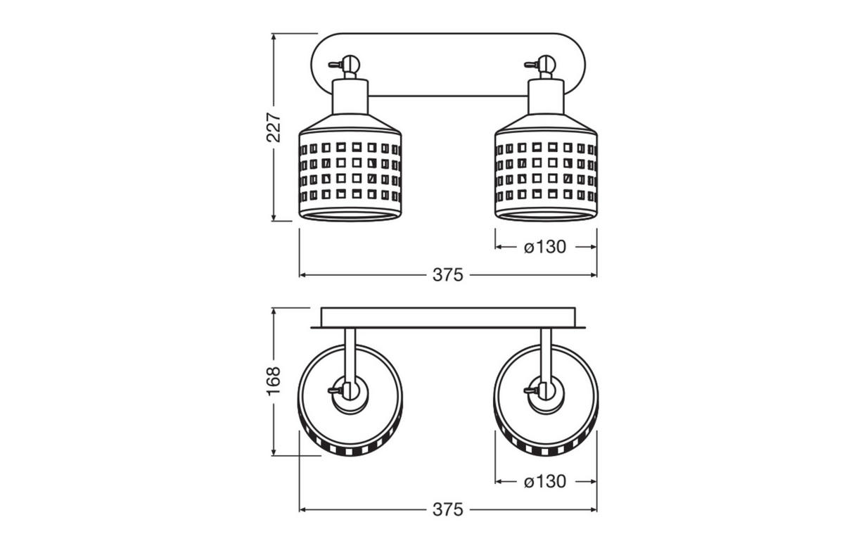STRAHLER 37,5/16,8/22,7 cm   - Braun, Natur, Stein/Metall (37,5/16,8/22,7cm) - Ledvance
