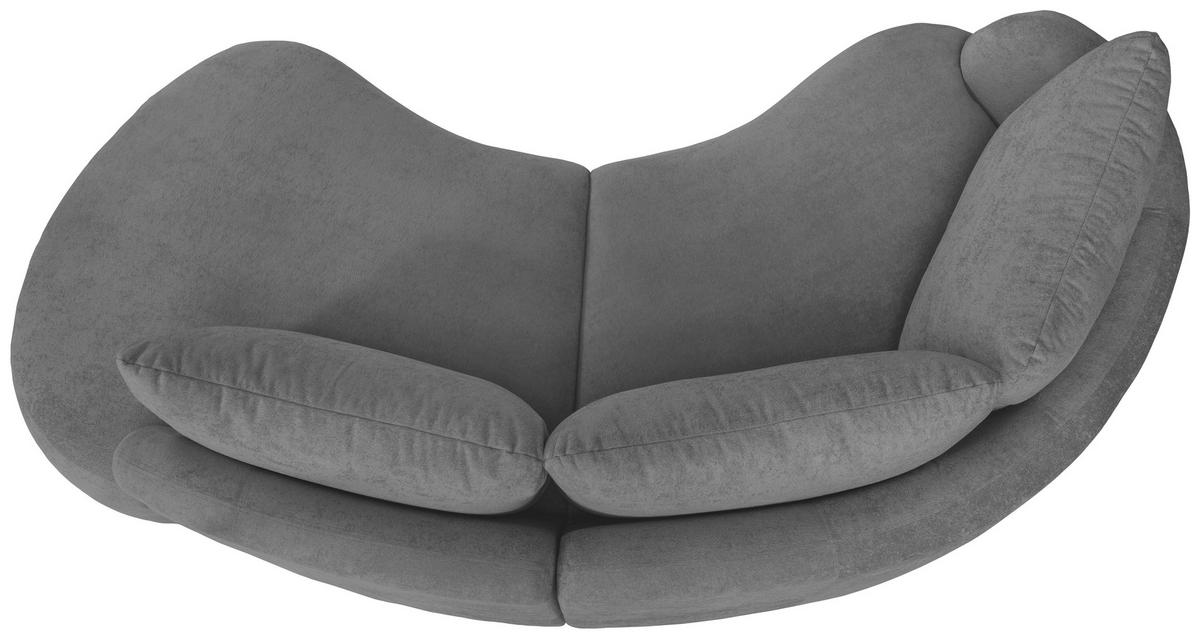 ECKSOFA in Mikrofaser Anthrazit  - Anthrazit/Schwarz, Modern, Kunststoff/Textil (139/250cm) - Livetastic