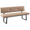 SITZBANK 180/86/60 cm  in Schwarz, Beige  - Beige/Schwarz, MODERN, Textil/Metall (180/86/60cm) - Cantus
