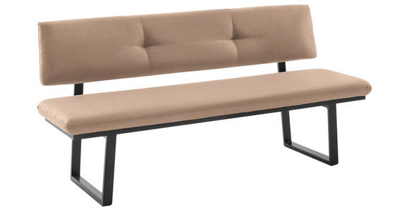 SITZBANK 180/86/60 cm in Schwarz, Beige - Beige/Schwarz, MODERN, Textil/Metall (180/86/60cm) - Cantus