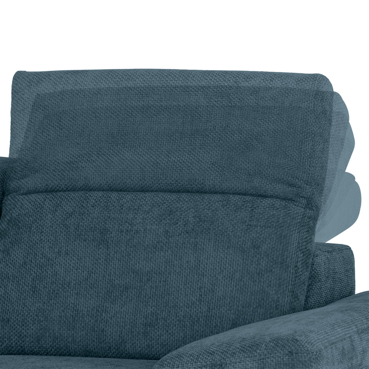 ECKSOFA ROYCE Blau Struktur  - Blau/Schwarz, MODERN, Textil/Metall (194/283cm) - MID.YOU