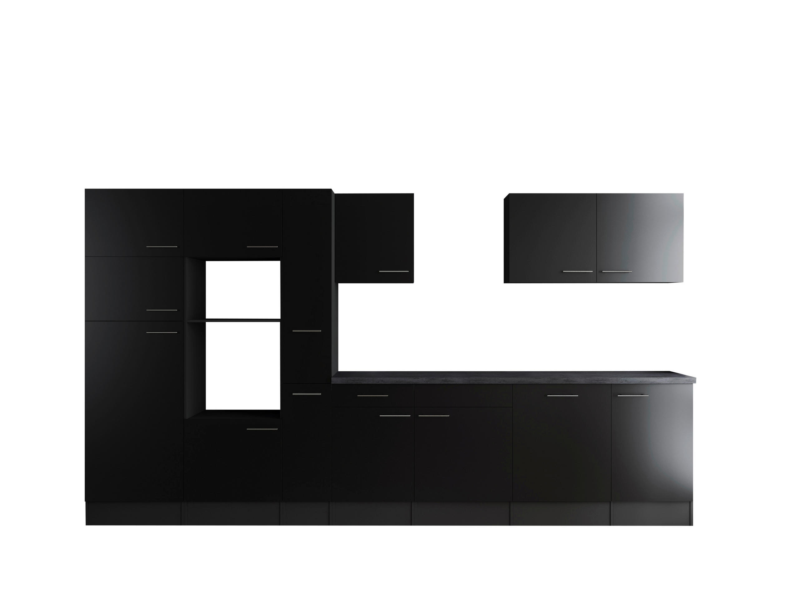MODULKÖK UTAN VITVAROR 370 cm   i grå, svart  - silver/grå, Design, metall/trämaterial (370cm) - Respekta