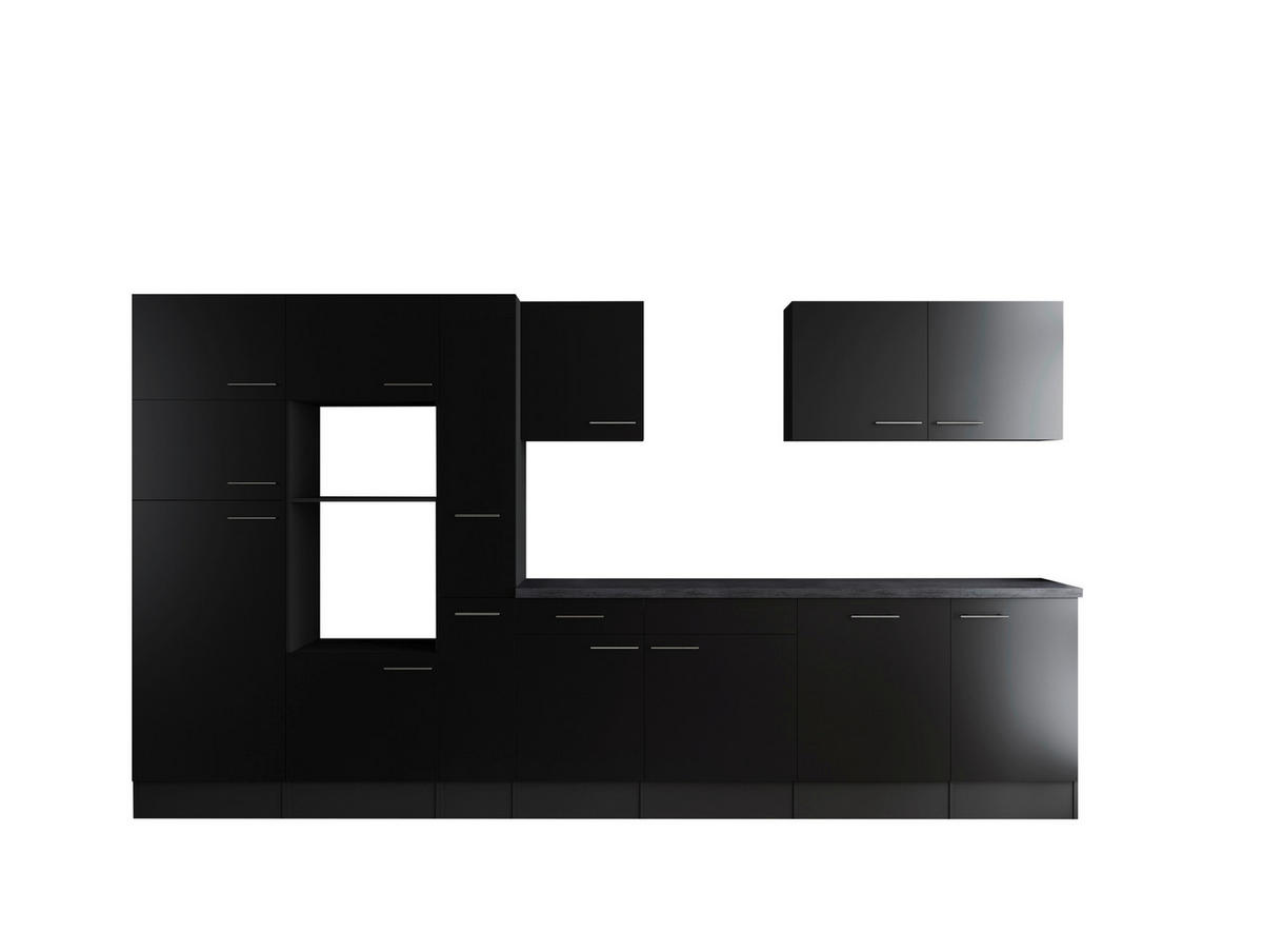 MODULKÖK UTAN VITVAROR 370 cm   i grå, svart  - silver/grå, Design, metall/trämaterial (370cm) - Respekta