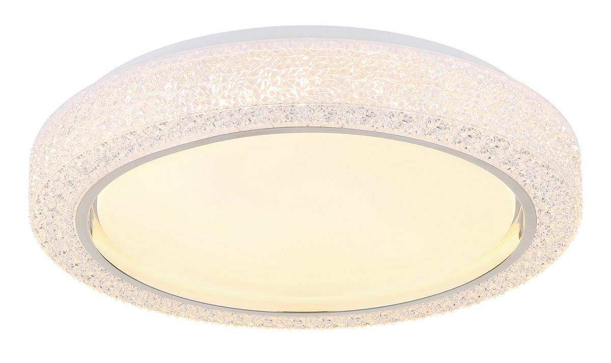 LED-DECKENLEUCHTE 40/8 cm   - Klar/Chromfarben, KONVENTIONELL, Kunststoff/Metall (40/8cm) - Globo