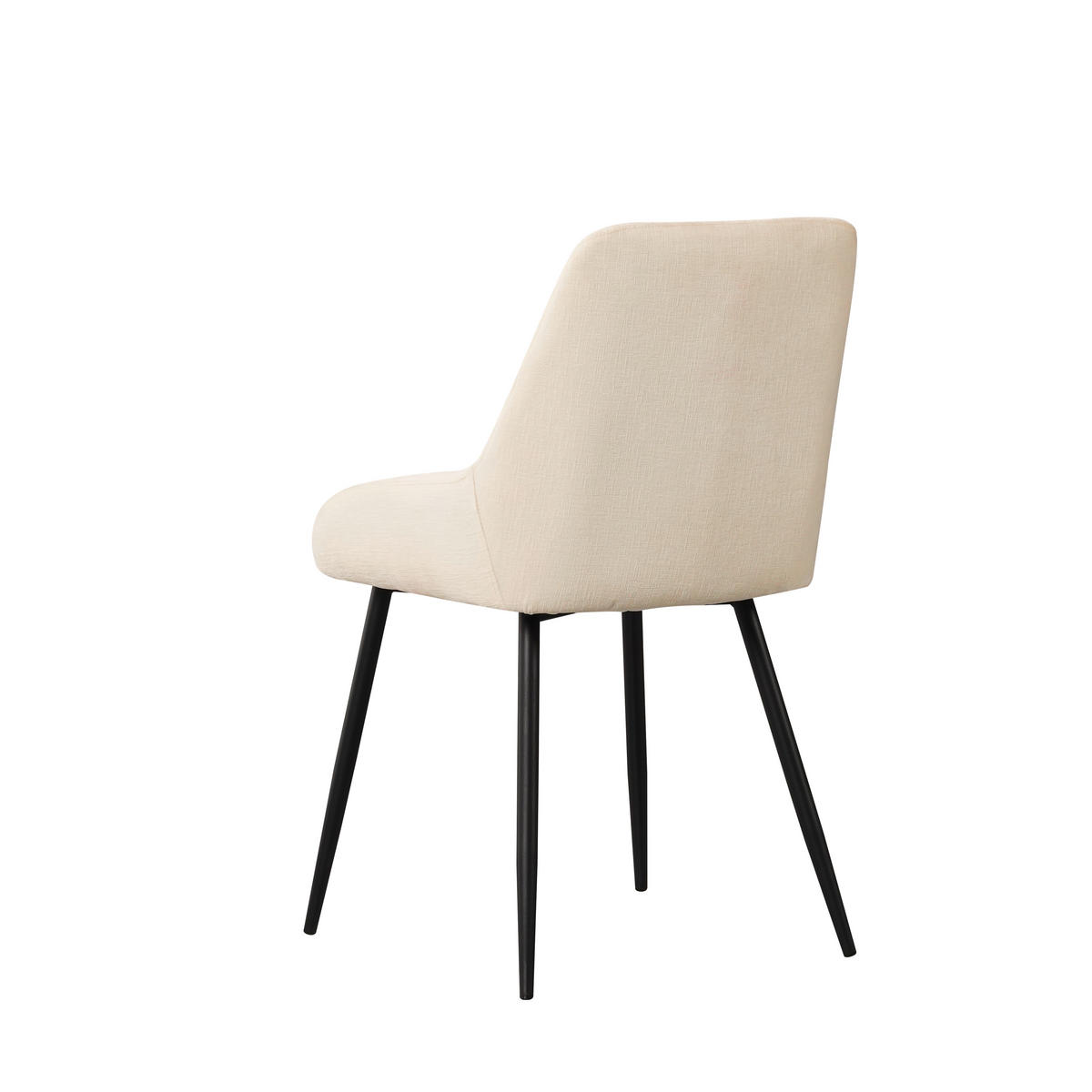 STUHL-SET 2 Stück  in Chenille  - Creme/Schwarz, MODERN, Textil/Metall (52/86/44cm) - MID.YOU