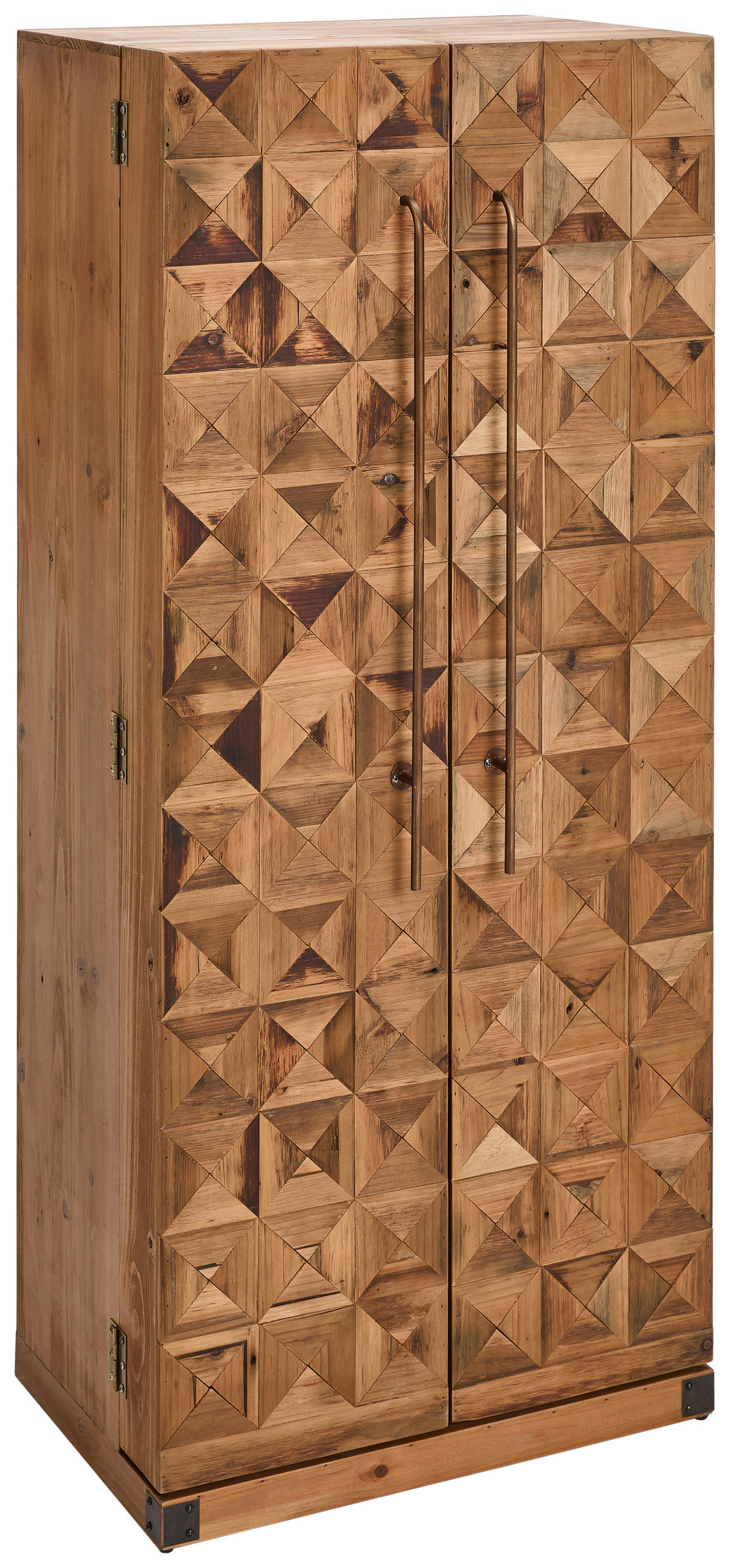 BARSCHRANK Tanne massiv Naturfarben  - Goldfarben/Naturfarben, LIFESTYLE, Holz/Metall (64,5/146,5/45cm) - Landscape