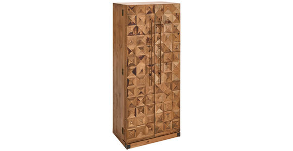 BARSCHRANK Tanne massiv Naturfarben  - Goldfarben/Naturfarben, LIFESTYLE, Holz/Metall (64,5/146,5/45cm) - Landscape