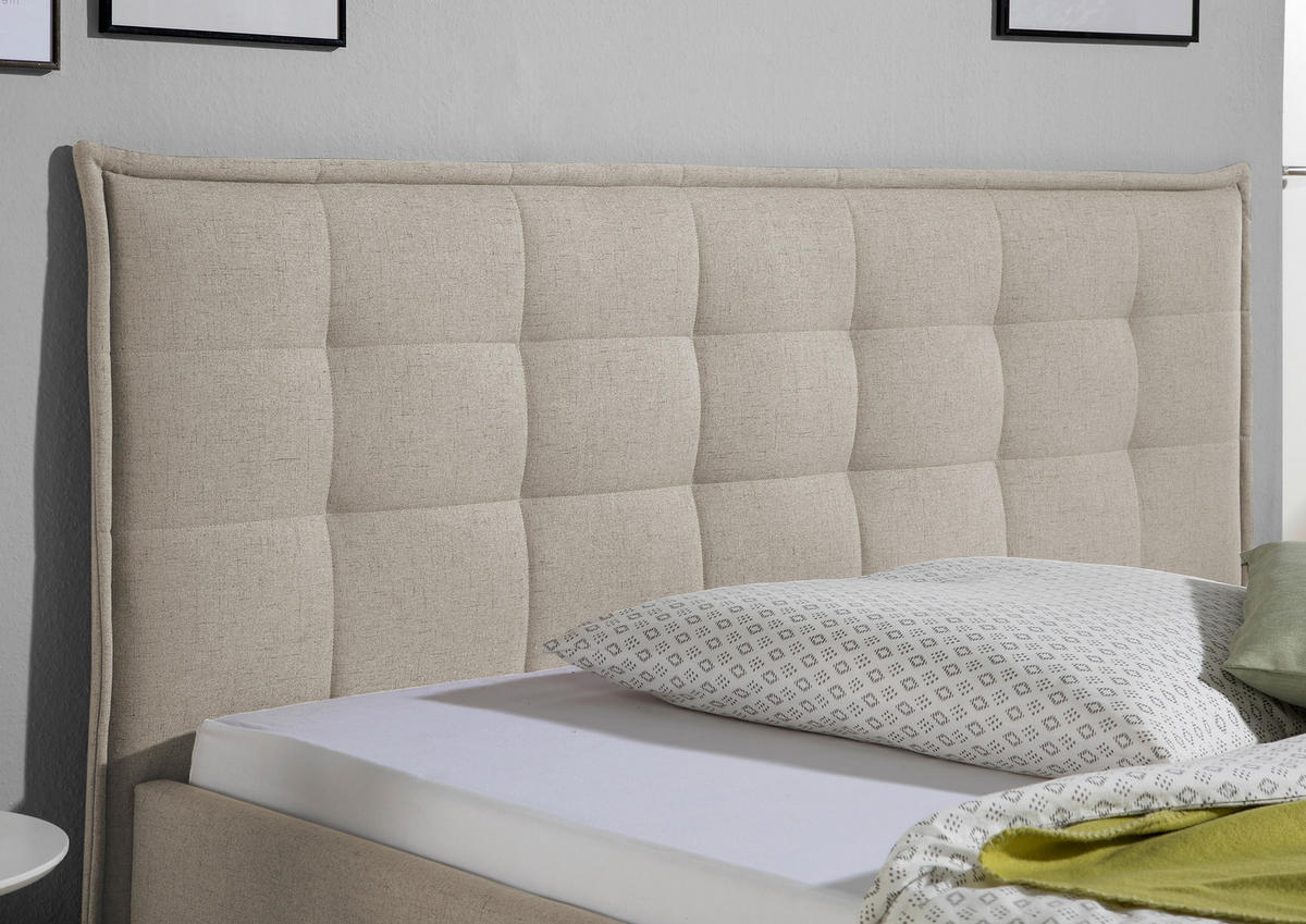 POLSTERBETT 200/200 cm,  in Beige,  - Beige/Naturfarben, MODERN, Holz/Textil (200/200cm) - Livetastic