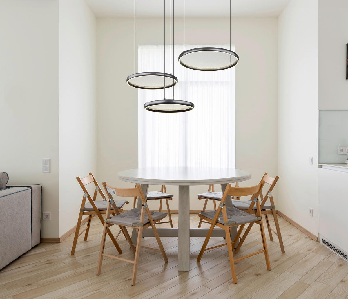 LED-HÄNGELEUCHTE BRIGGS 103/83/150 cm   - Schwarz/Weiß, Design, Kunststoff/Metall (103/83/150cm) - Globo