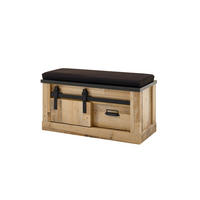 GARDEROBENBANK  in 93/51/43 cm  - Anthrazit/Schwarz, Design, Textil/Metall (93/51/43cm) - Modante