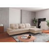 ECKSOFA Creme Flachgewebe  - Creme/Schwarz, KONVENTIONELL, Textil/Metall (279/185cm) - Sit & More