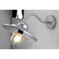 ZUNANJA STENSKA SVETILKA  Klampenborg   27.5/25.5/42 cm          - srebrne barve, Konvencionalno, kovina/steklo (27.5/25.5/42cm)