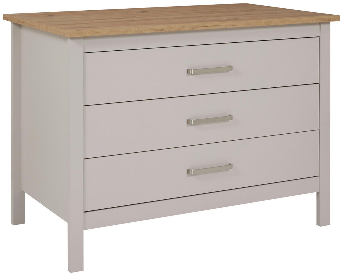 KÜCHENINSEL 124/91,5/75 cm  in Kaschmir, Eiche Artisan  - Kaschmir/Silberfarben, ROMANTIK / LANDHAUS, Holzwerkstoff/Metall (124/91,5/75cm) - home24