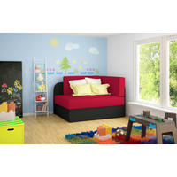 JUGEND- UND KINDERSOFA in Mikrovelours Rot, Schwarz  - Rot/Schwarz, Design, Kunststoff/Textil (104/60/75cm) - MID.YOU
