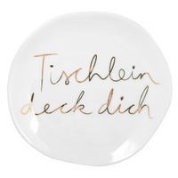 DEKOTELLER - Weiss/Goldfarben, Basics, Keramik (14cm) - Räder