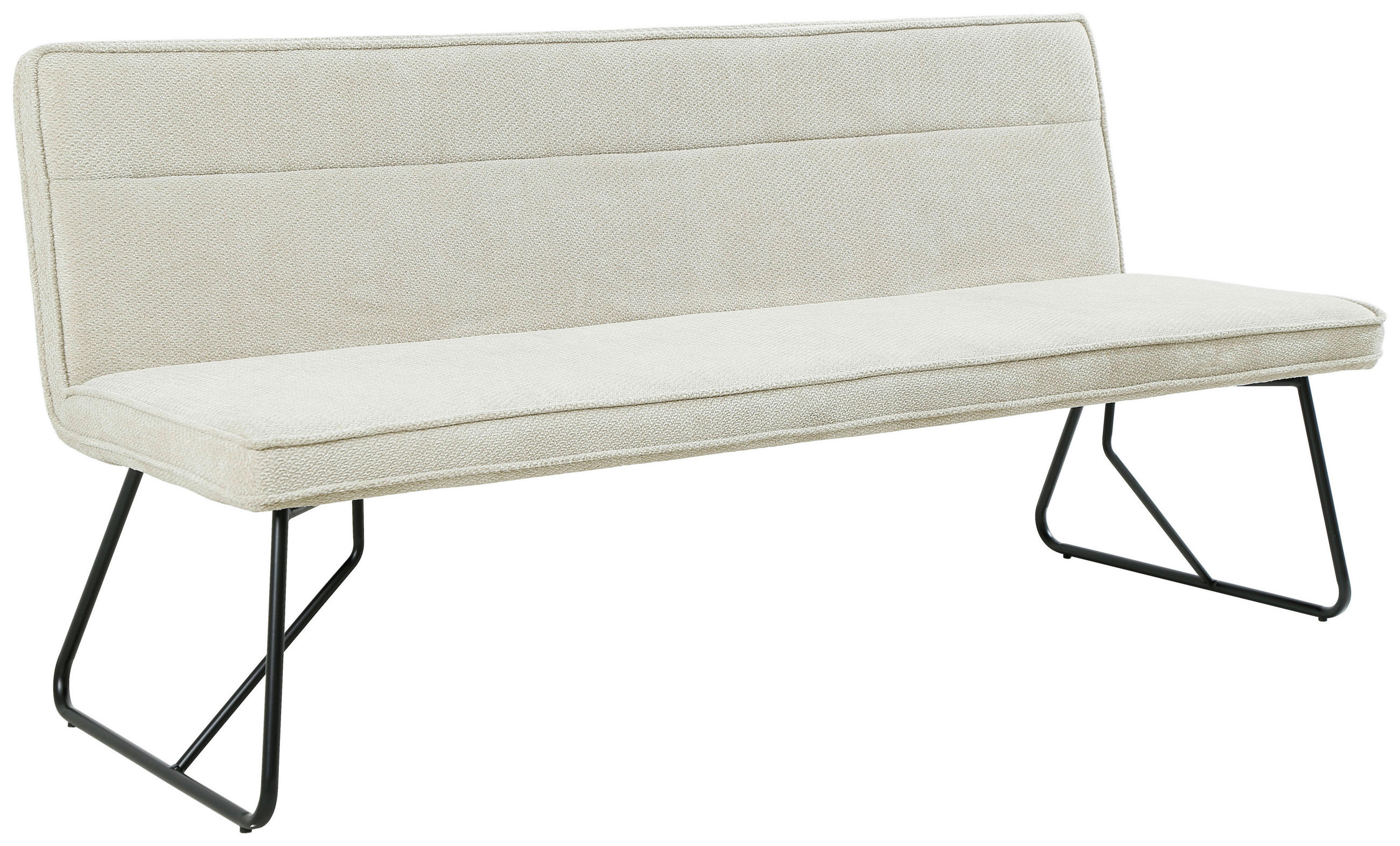 SITZBANK 180/84/65 cm Webstoff Schwarz, Beige  - Beige/Schwarz, Design, Textil/Metall (180/84/65cm) - Carryhome