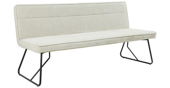 SITZBANK 180/84/65 cm Webstoff Schwarz, Beige  - Beige/Schwarz, Design, Textil/Metall (180/84/65cm) - Carryhome